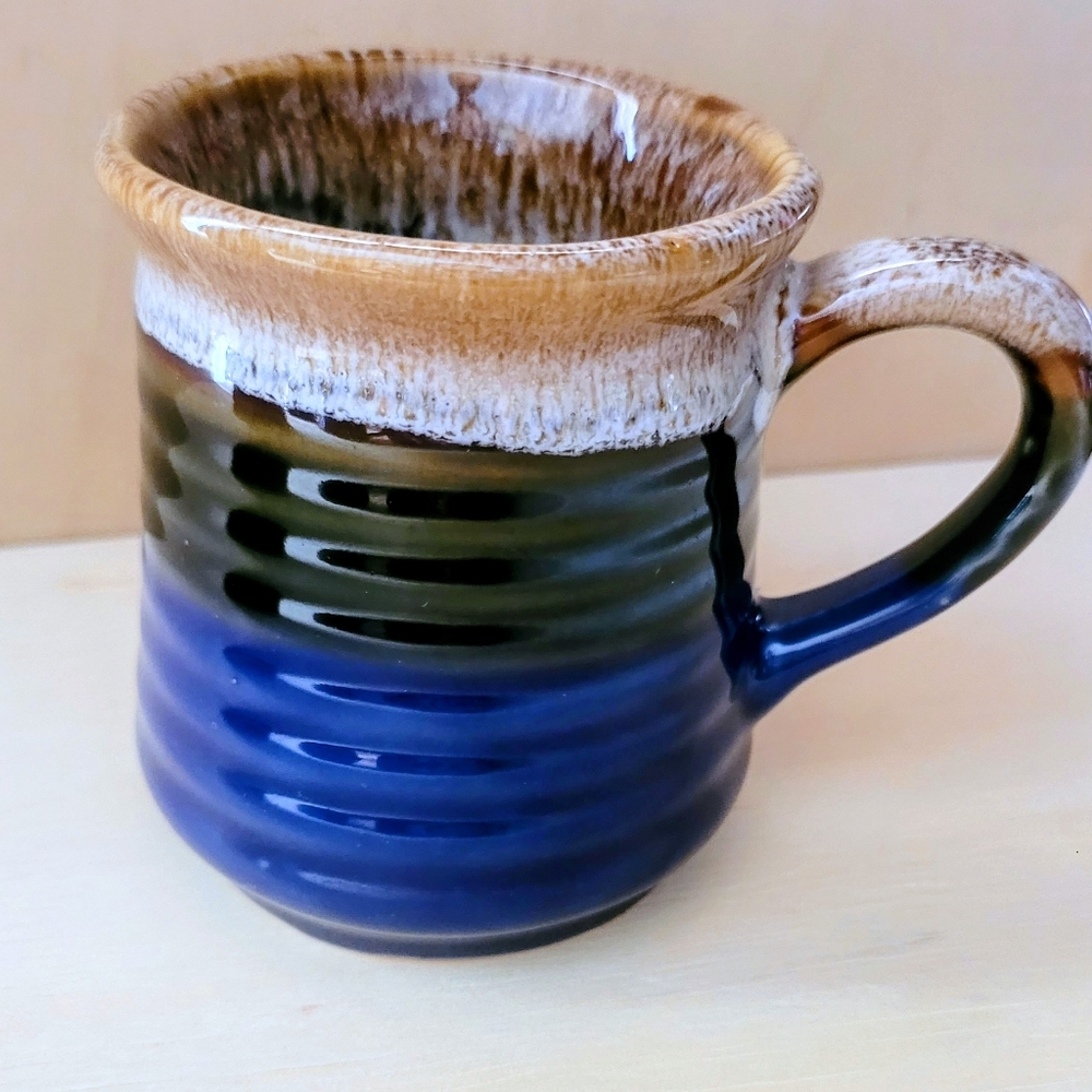 Blue and Brown Ceramic Mug